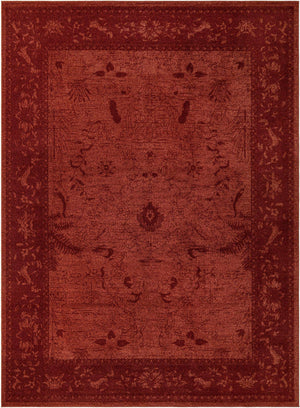 Rust Red 9' x 12' La Jolla Rectangle Area Rug 100% Polypropylene Traditional Pattern Easy Clean Carpet for Living, Dining, Bedroom, Office for Sale at Rug Engine