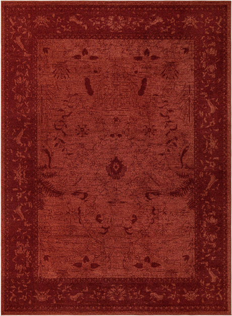Rust Red 9' x 12' La Jolla Rectangle Area Rug 100% Polypropylene Traditional Pattern Easy Clean Carpet for Living, Dining, Bedroom, Office for Sale at Rug Engine