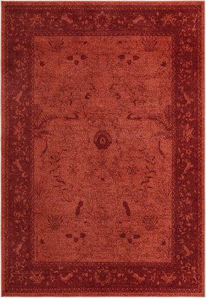 Rust Red 7' 1 x 10' La Jolla Rectangle Area Rug 100% Polypropylene Traditional Pattern Easy Clean Carpet for Living, Dining, Bedroom, Office for Sale at Rug Engine