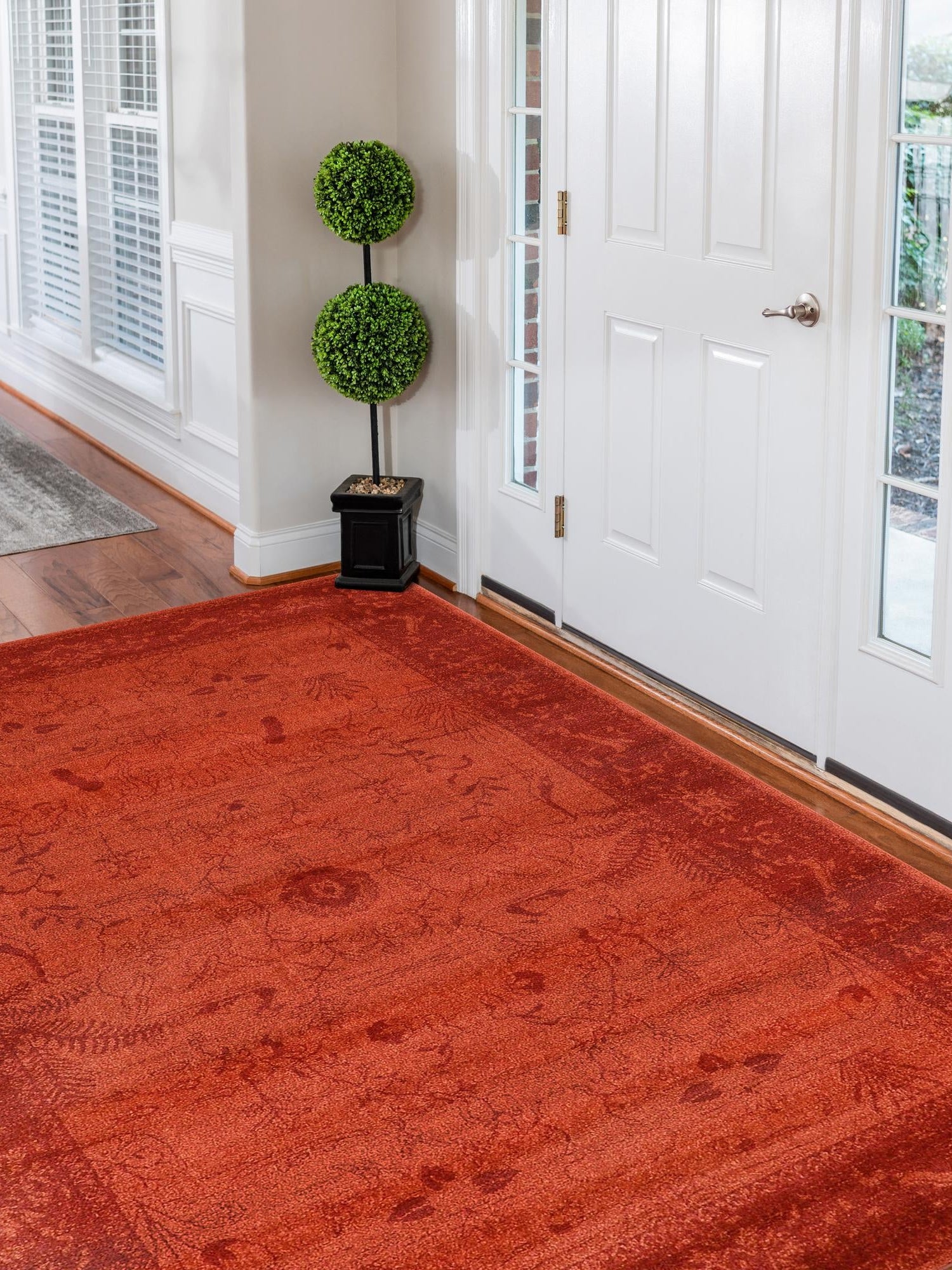 Rust Red 9' x 12' La Jolla Rectangle Area Rug 100% Polypropylene Traditional Pattern Easy Clean Carpet for Living, Dining, Bedroom, Office for Sale at Rug Engine