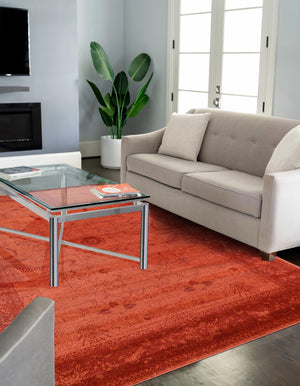 Rust Red 4' 1 x 6' 1 La Jolla Rectangle Area Rug 100% Polypropylene Traditional Pattern Easy Clean Carpet for Living, Dining, Bedroom, Office for Sale at Rug Engine