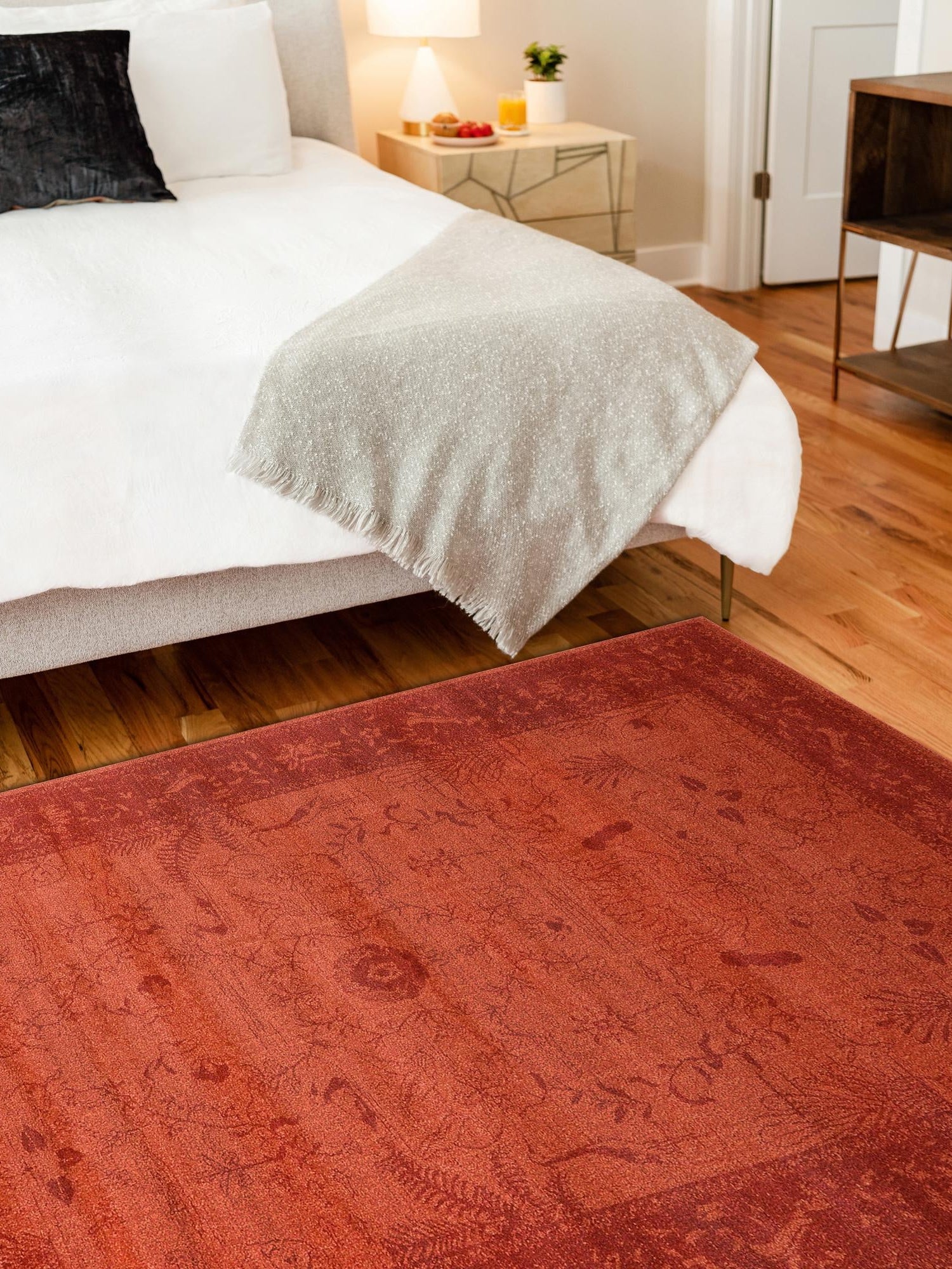 Rust Red 9' x 12' La Jolla Rectangle Area Rug 100% Polypropylene Traditional Pattern Easy Clean Carpet for Living, Dining, Bedroom, Office for Sale at Rug Engine