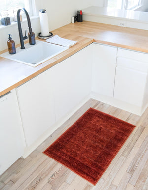 Rust Red 2' x 3' 1 La Jolla Rectangle Area Rug 100% Polypropylene Traditional Pattern Easy Clean Carpet for Living, Dining, Bedroom, Office for Sale at Rug Engine