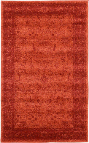 Rust Red 3' 1 x 5' 3 La Jolla Rectangle Area Rug 100% Polypropylene Traditional Pattern Easy Clean Carpet for Living, Dining, Bedroom, Office for Sale at Rug Engine