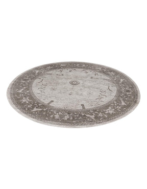 Light Gray 7' 10 x 7' 10 La Jolla Round Area Rug 100% Polypropylene Traditional Pattern Easy Clean Carpet for Living, Dining, Bedroom, Office for Sale at Rug Engine