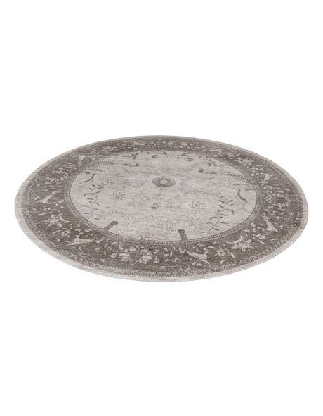 Light Gray 7' 10 x 7' 10 La Jolla Round Area Rug 100% Polypropylene Traditional Pattern Easy Clean Carpet for Living, Dining, Bedroom, Office for Sale at Rug Engine