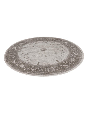 Light Gray 7' 10 x 7' 10 La Jolla Round Area Rug 100% Polypropylene Traditional Pattern Easy Clean Carpet for Living, Dining, Bedroom, Office for Sale at Rug Engine