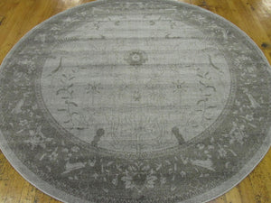 Light Gray 7' 10 x 7' 10 La Jolla Round Area Rug 100% Polypropylene Traditional Pattern Easy Clean Carpet for Living, Dining, Bedroom, Office for Sale at Rug Engine