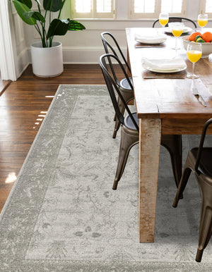 Light Gray 10' x 14' 1 La Jolla Rectangle Area Rug 100% Polypropylene Traditional Pattern Easy Clean Carpet for Living, Dining, Bedroom, Office for Sale at Rug Engine