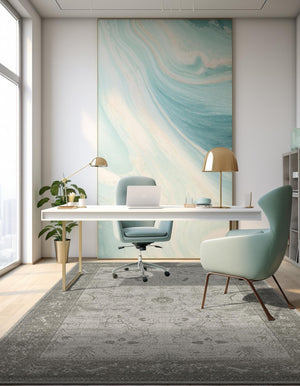 Light Gray 10' x 13' 1 La Jolla Rectangle Area Rug 100% Polypropylene Traditional Pattern Easy Clean Carpet for Living, Dining, Bedroom, Office for Sale at Rug Engine