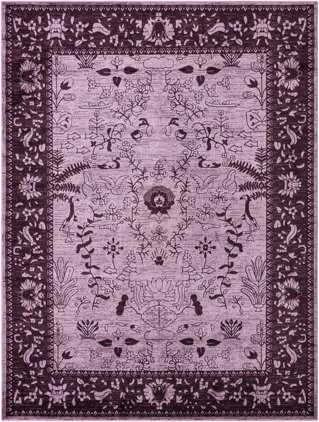 Purple 9' x 12' La Jolla Rectangle Area Rug 100% Polypropylene Traditional Pattern Easy Clean Carpet for Living, Dining, Bedroom, Office for Sale at Rug Engine