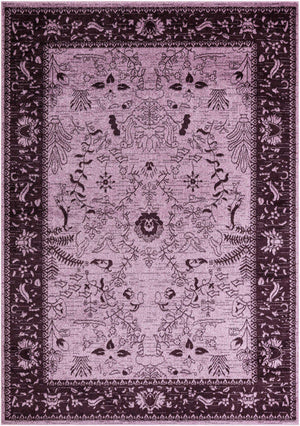 Purple 7' 1 x 10' La Jolla Rectangle Area Rug 100% Polypropylene Traditional Pattern Easy Clean Carpet for Living, Dining, Bedroom, Office for Sale at Rug Engine