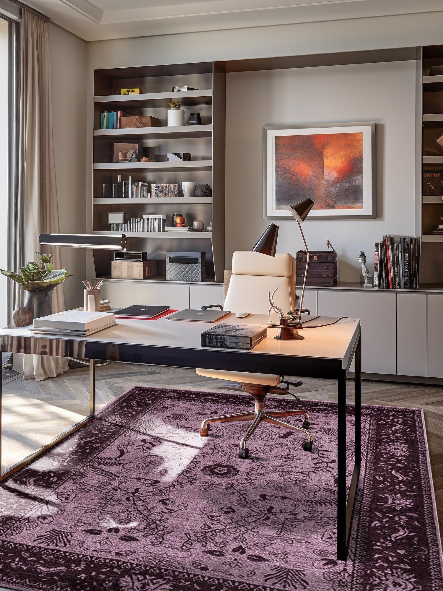 Purple 10' 6 x 16' 5 La Jolla Rectangle Area Rug 100% Polypropylene Traditional Pattern Easy Clean Carpet for Living, Dining, Bedroom, Office for Sale at Rug Engine