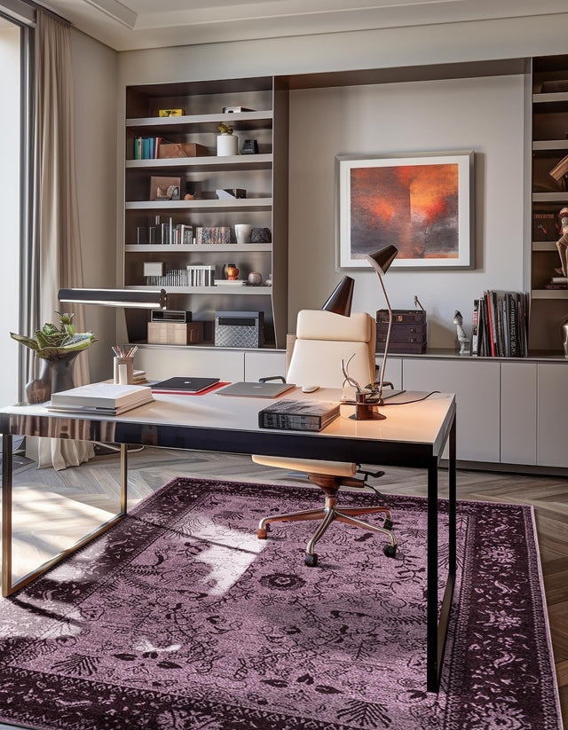 Purple 10' 6 x 16' 5 La Jolla Rectangle Area Rug 100% Polypropylene Traditional Pattern Easy Clean Carpet for Living, Dining, Bedroom, Office for Sale at Rug Engine