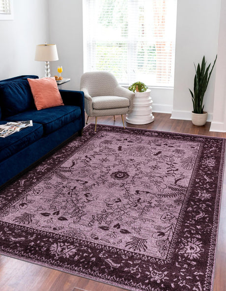 Purple 10' x 13' 1 La Jolla Rectangle Area Rug 100% Polypropylene Traditional Pattern Easy Clean Carpet for Living, Dining, Bedroom, Office for Sale at Rug Engine
