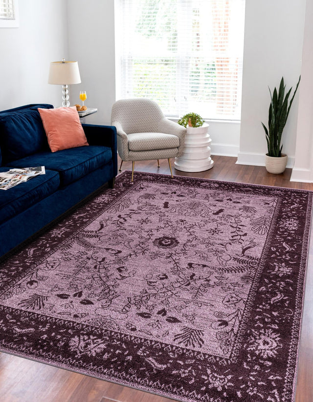 Purple 10' 6 x 16' 5 La Jolla Rectangle Area Rug 100% Polypropylene Traditional Pattern Easy Clean Carpet for Living, Dining, Bedroom, Office for Sale at Rug Engine