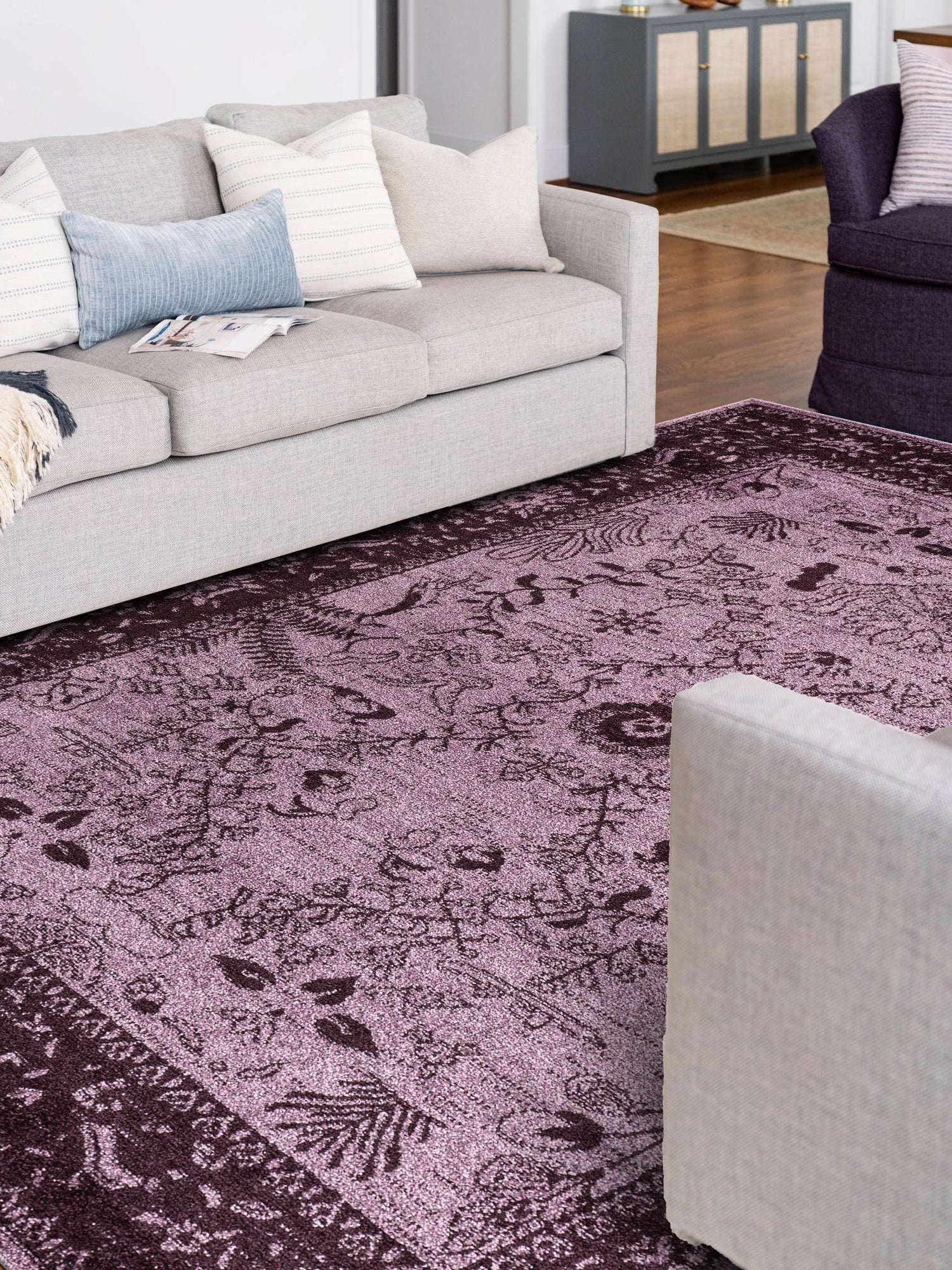 Purple 10' x 13' 1 La Jolla Rectangle Area Rug 100% Polypropylene Traditional Pattern Easy Clean Carpet for Living, Dining, Bedroom, Office for Sale at Rug Engine