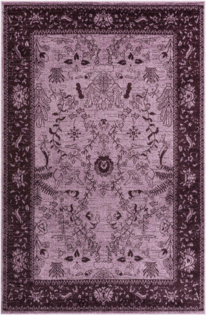 Purple 5' 3 x 8' La Jolla Rectangle Area Rug 100% Polypropylene Traditional Pattern Easy Clean Carpet for Living, Dining, Bedroom, Office for Sale at Rug Engine