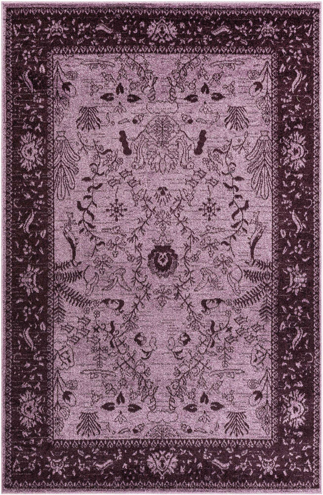 Purple 5' 3 x 8' La Jolla Rectangle Area Rug 100% Polypropylene Traditional Pattern Easy Clean Carpet for Living, Dining, Bedroom, Office for Sale at Rug Engine