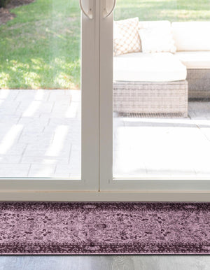 Purple 2' 7 x 10' La Jolla Runner Area Rug 100% Polypropylene Traditional Pattern Easy Clean Carpet for Living, Dining, Bedroom, Office for Sale at Rug Engine