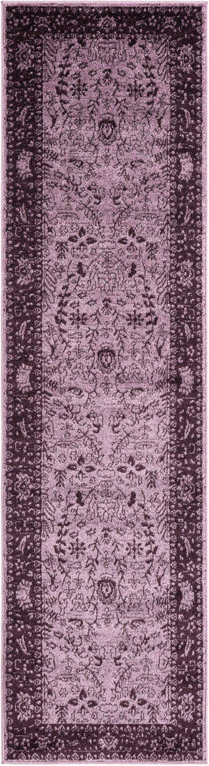 Purple 2' 7 x 10' La Jolla Runner Area Rug 100% Polypropylene Traditional Pattern Easy Clean Carpet for Living, Dining, Bedroom, Office for Sale at Rug Engine