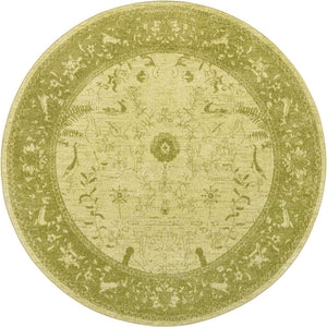Light Green 7' 10 x 7' 10 La Jolla Round Area Rug 100% Polypropylene Traditional Pattern Easy Clean Carpet for Living, Dining, Bedroom, Office for Sale at Rug Engine