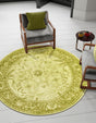Light Green 6' 1 x 6' 1 La Jolla Round Area Rug 100% Polypropylene Traditional Pattern Easy Clean Carpet for Living, Dining, Bedroom, Office for Sale at Rug Engine