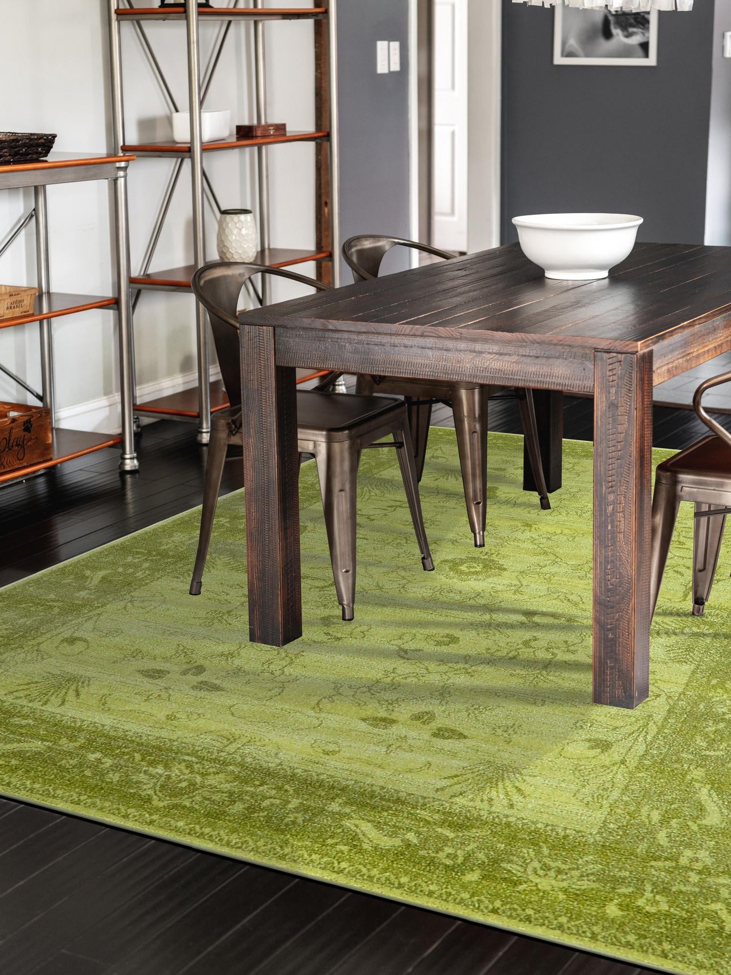 Light Green 6' 1 x 9' La Jolla Rectangle Area Rug 100% Polypropylene Traditional Pattern Easy Clean Carpet for Living, Dining, Bedroom, Office for Sale at Rug Engine