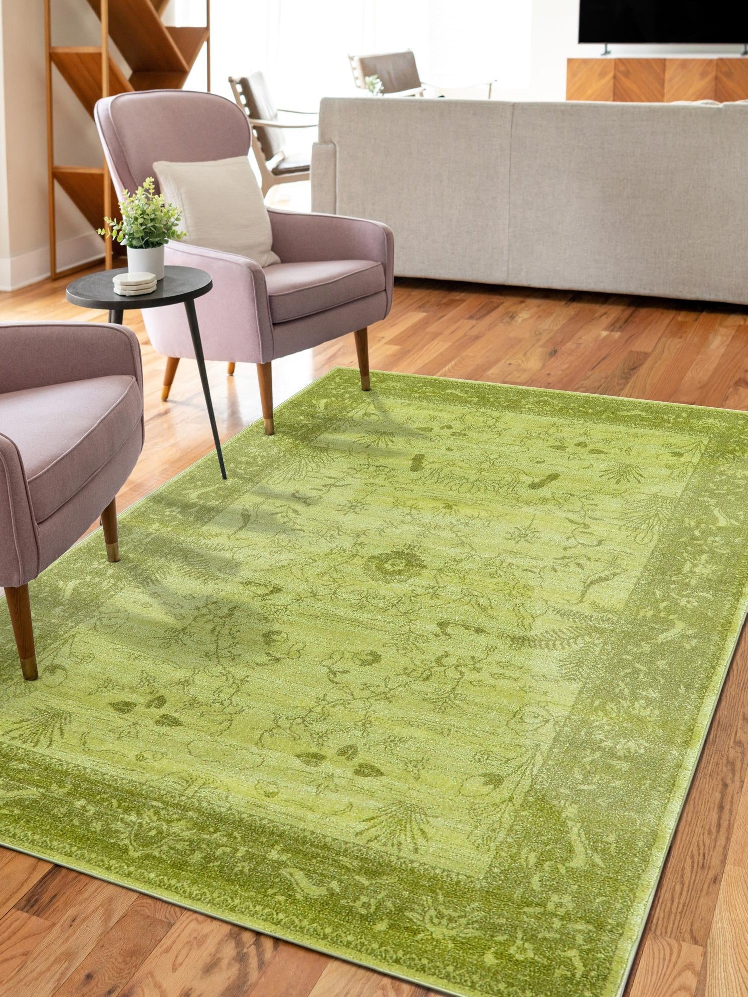 Light Green 7' 1 x 10' La Jolla Rectangle Area Rug 100% Polypropylene Traditional Pattern Easy Clean Carpet for Living, Dining, Bedroom, Office for Sale at Rug Engine
