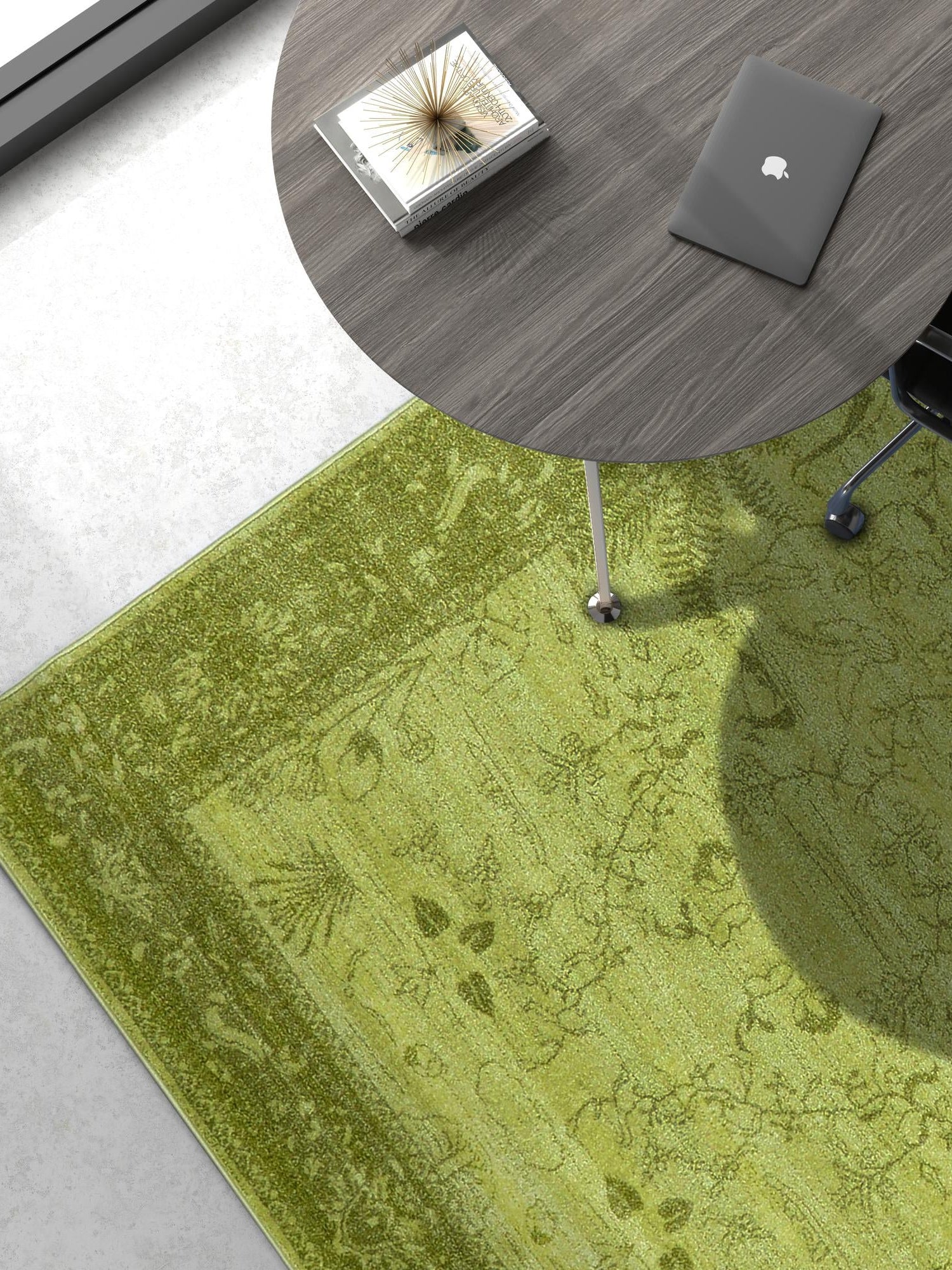 Light Green 5' 3 x 8' La Jolla Rectangle Area Rug 100% Polypropylene Traditional Pattern Easy Clean Carpet for Living, Dining, Bedroom, Office for Sale at Rug Engine