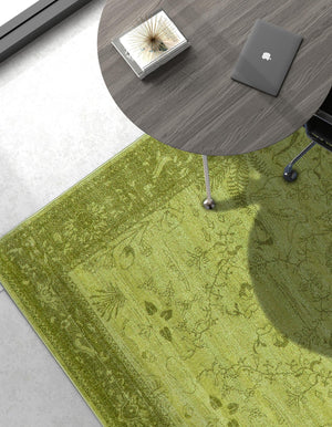 Light Green 5' 3 x 8' La Jolla Rectangle Area Rug 100% Polypropylene Traditional Pattern Easy Clean Carpet for Living, Dining, Bedroom, Office for Sale at Rug Engine