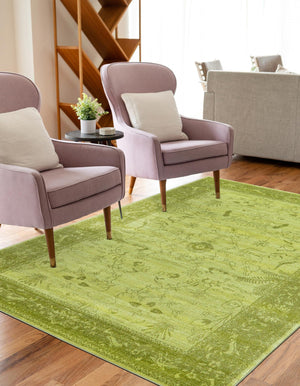 Light Green 6' 1 x 9' La Jolla Rectangle Area Rug 100% Polypropylene Traditional Pattern Easy Clean Carpet for Living, Dining, Bedroom, Office for Sale at Rug Engine
