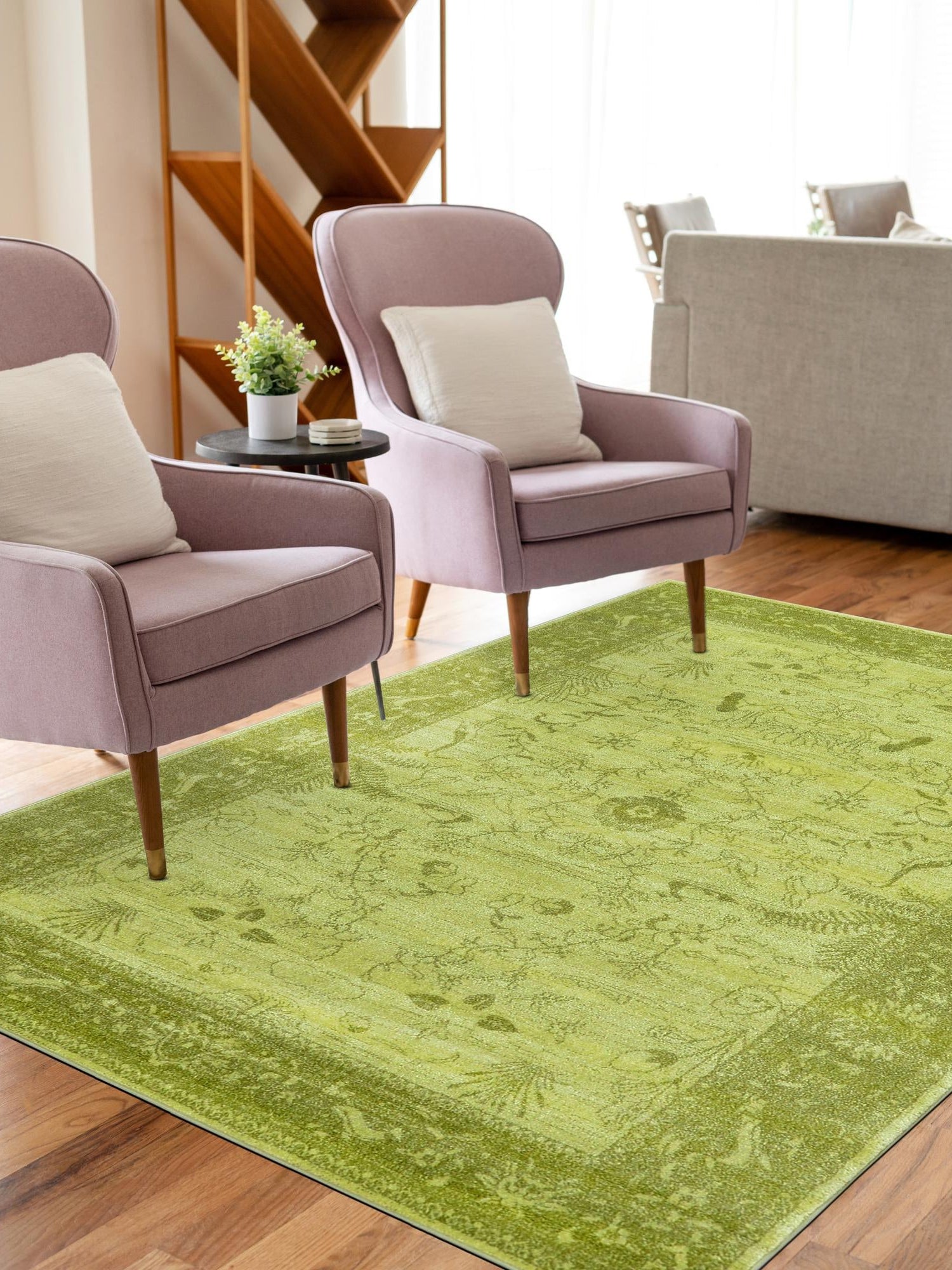 Light Green 7' 1 x 10' La Jolla Rectangle Area Rug 100% Polypropylene Traditional Pattern Easy Clean Carpet for Living, Dining, Bedroom, Office for Sale at Rug Engine
