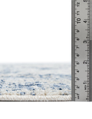 Ivory Blue 3' 1 x 3' 1 La Jolla Round Area Rug 100% Polypropylene Traditional Pattern Easy Clean Carpet for Living, Dining, Bedroom, Office for Sale at Rug Engine