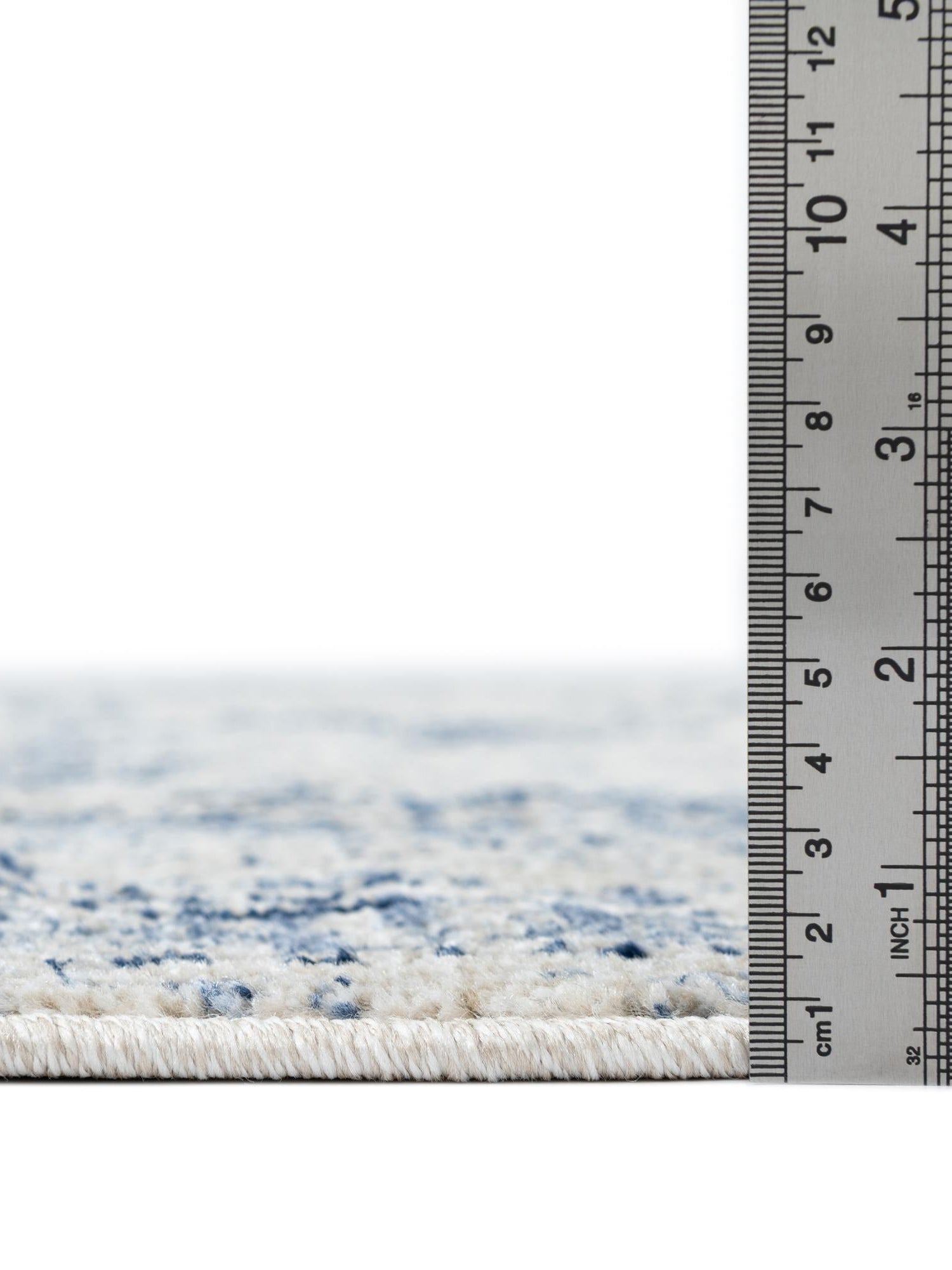 Ivory Blue 6' 1 x 6' 1 La Jolla Round Area Rug 100% Polypropylene Traditional Pattern Easy Clean Carpet for Living, Dining, Bedroom, Office for Sale at Rug Engine