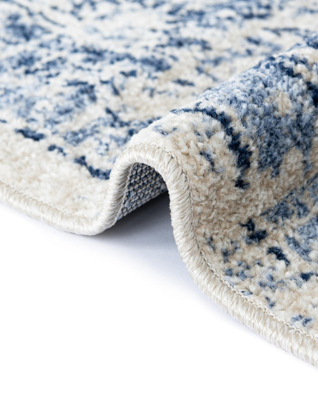 Ivory Blue 3' 1 x 3' 1 La Jolla Round Area Rug 100% Polypropylene Traditional Pattern Easy Clean Carpet for Living, Dining, Bedroom, Office for Sale at Rug Engine