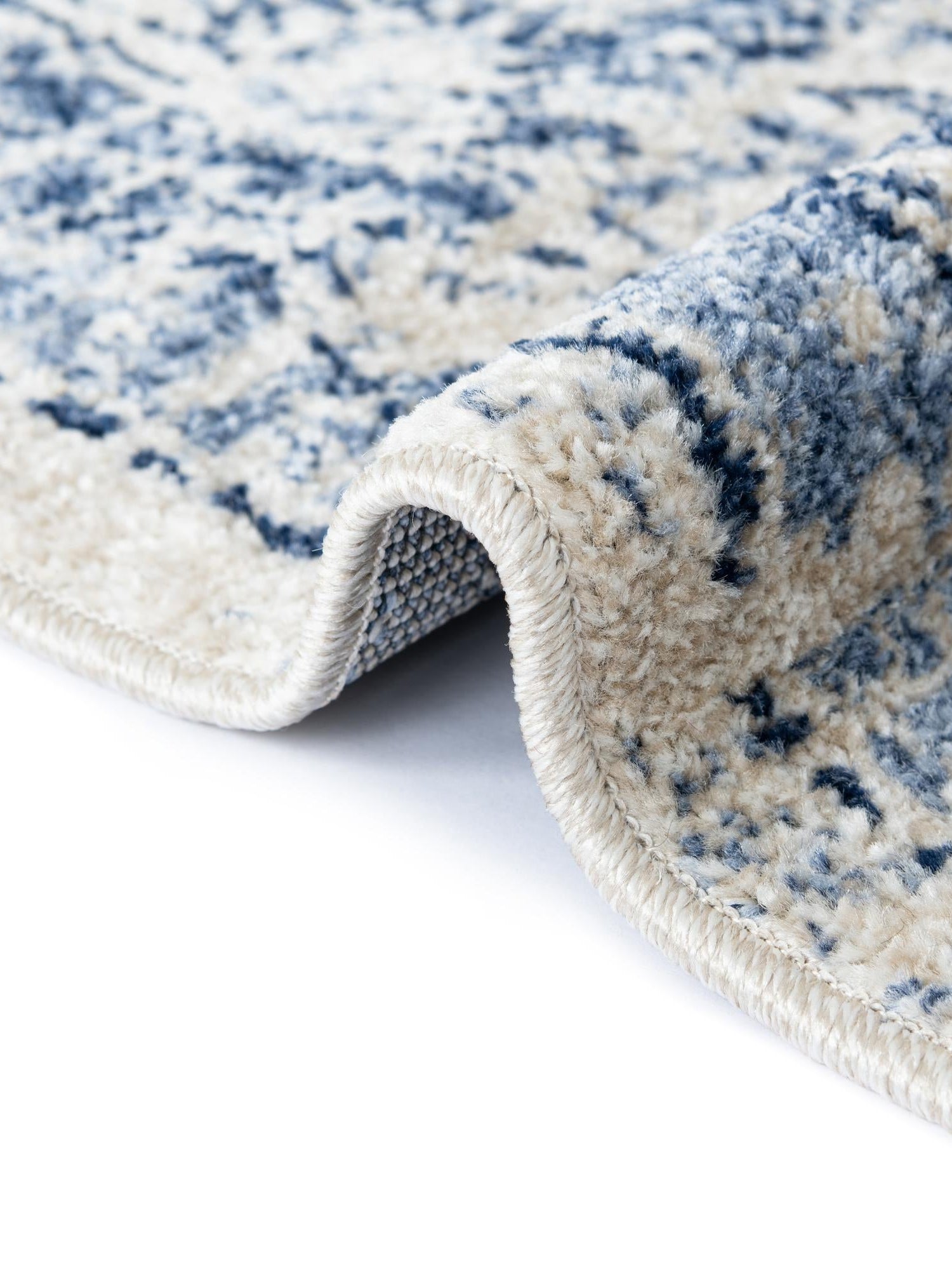 Ivory Blue 6' 1 x 6' 1 La Jolla Round Area Rug 100% Polypropylene Traditional Pattern Easy Clean Carpet for Living, Dining, Bedroom, Office for Sale at Rug Engine