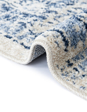 Ivory Blue 6' 1 x 6' 1 La Jolla Round Area Rug 100% Polypropylene Traditional Pattern Easy Clean Carpet for Living, Dining, Bedroom, Office for Sale at Rug Engine