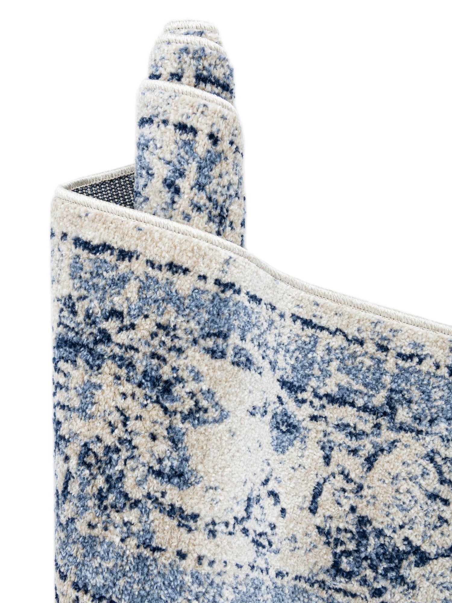Ivory Blue 6' 1 x 6' 1 La Jolla Round Area Rug 100% Polypropylene Traditional Pattern Easy Clean Carpet for Living, Dining, Bedroom, Office for Sale at Rug Engine