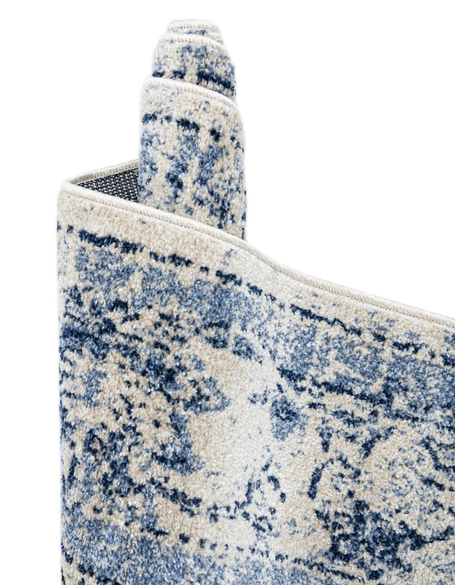 Ivory Blue 6' 1 x 6' 1 La Jolla Round Area Rug 100% Polypropylene Traditional Pattern Easy Clean Carpet for Living, Dining, Bedroom, Office for Sale at Rug Engine