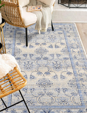 Ivory Blue 10' x 13' 1 La Jolla Rectangle Area Rug 100% Polypropylene Traditional Pattern Easy Clean Carpet for Living, Dining, Bedroom, Office for Sale at Rug Engine