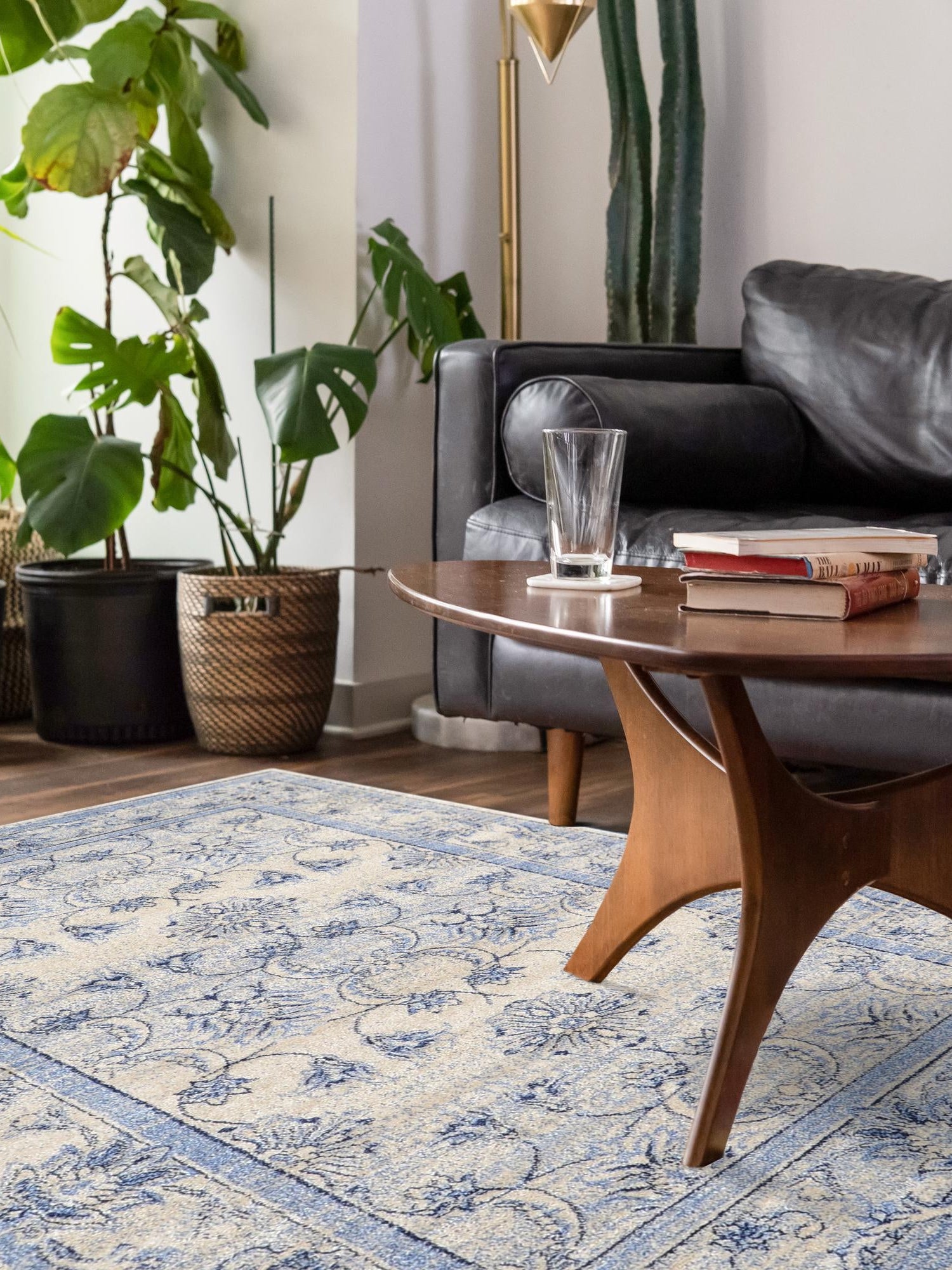 Ivory Blue 3' 1 x 5' 3 La Jolla Rectangle Area Rug 100% Polypropylene Traditional Pattern Easy Clean Carpet for Living, Dining, Bedroom, Office for Sale at Rug Engine