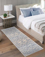 Ivory Blue 2' 7 x 10' La Jolla Runner Area Rug 100% Polypropylene Traditional Pattern Easy Clean Carpet for Living, Dining, Bedroom, Office for Sale at Rug Engine
