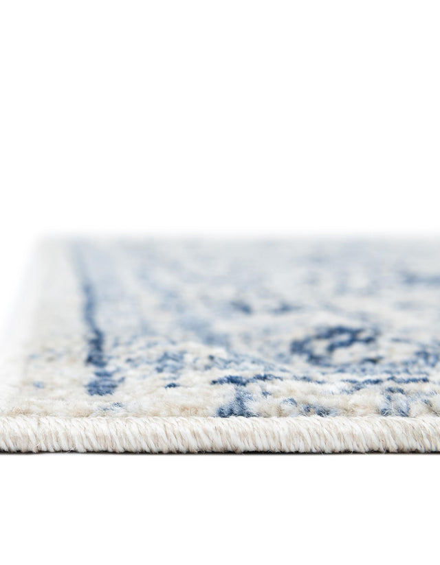 Ivory Blue 2' 7 x 10' La Jolla Runner Area Rug 100% Polypropylene Traditional Pattern Easy Clean Carpet for Living, Dining, Bedroom, Office for Sale at Rug Engine