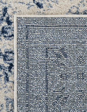 Ivory Blue 2' 7 x 10' La Jolla Runner Area Rug 100% Polypropylene Traditional Pattern Easy Clean Carpet for Living, Dining, Bedroom, Office for Sale at Rug Engine