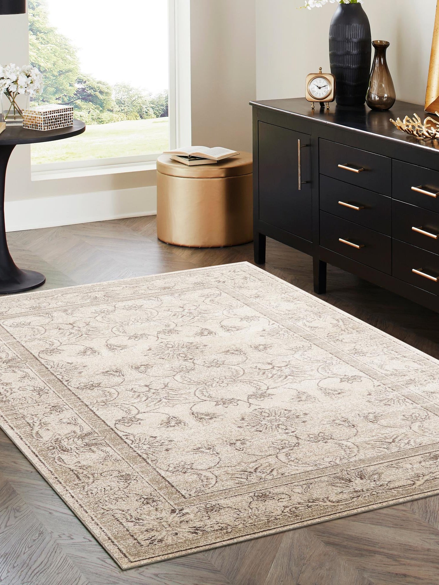 Ivory 3' 1 x 5' 3 La Jolla Rectangle Area Rug 100% Polypropylene Traditional Pattern Easy Clean Carpet for Living, Dining, Bedroom, Office for Sale at Rug Engine