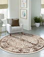 Beige 12' 2 x 12' 2 La Jolla Round Area Rug 100% Polypropylene Traditional Pattern Easy Clean Carpet for Living, Dining, Bedroom, Office for Sale at Rug Engine