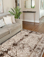 Beige 5' 3 x 8' La Jolla Rectangle Area Rug 100% Polypropylene Traditional Pattern Easy Clean Carpet for Living, Dining, Bedroom, Office for Sale at Rug Engine