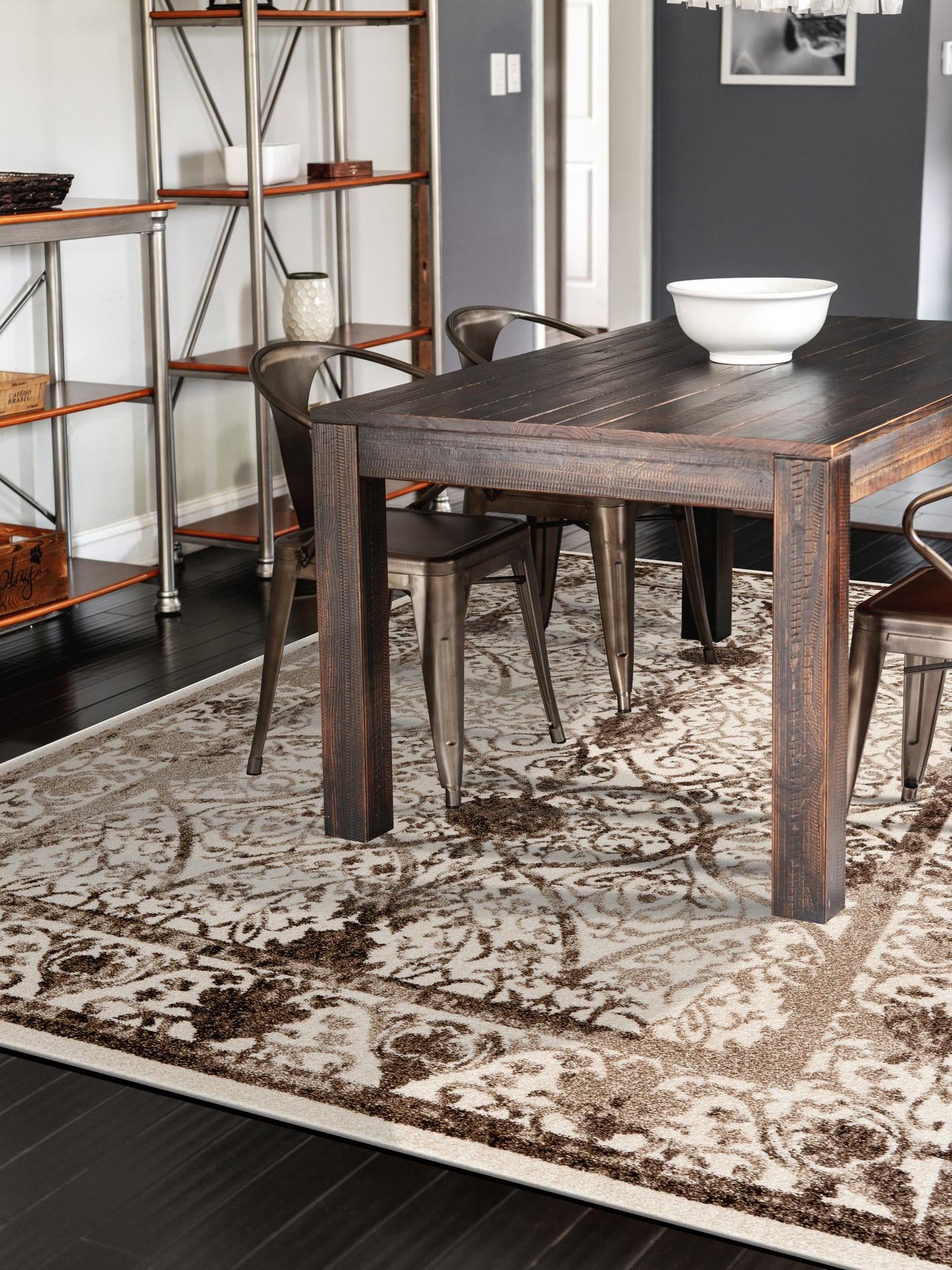 Beige 4' 1 x 6' 1 La Jolla Rectangle Area Rug 100% Polypropylene Traditional Pattern Easy Clean Carpet for Living, Dining, Bedroom, Office for Sale at Rug Engine