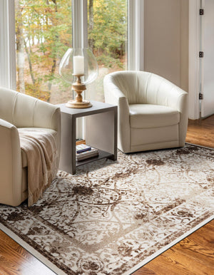 Beige 3' 1 x 5' 3 La Jolla Rectangle Area Rug 100% Polypropylene Traditional Pattern Easy Clean Carpet for Living, Dining, Bedroom, Office for Sale at Rug Engine